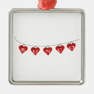 Bunco Heart Banner Julgransprydnad Metall