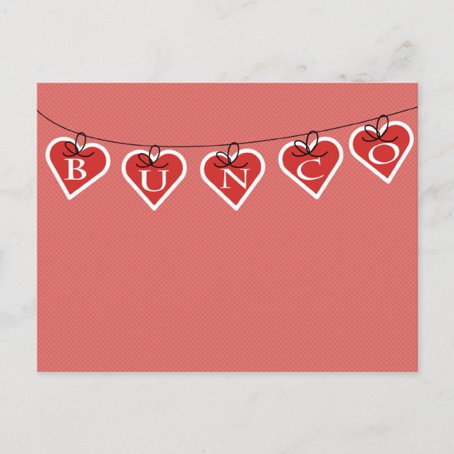 Bunco Heart Banner Vykort (Framsida)