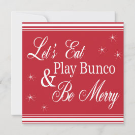 Bunco Inbjudan - Låt oss Eat, spela Bunco och vara