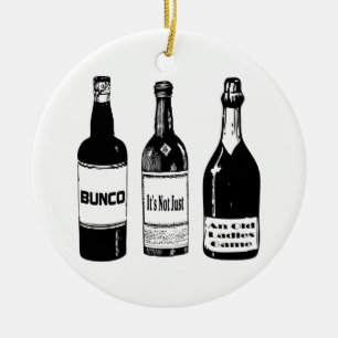 Bunco inte precis en lek för gammala damer julgransprydnad keramik