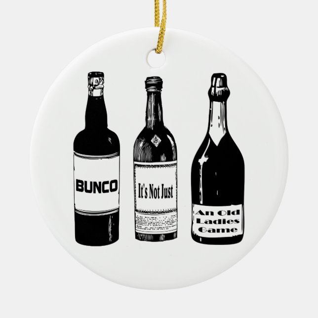 Bunco inte precis en lek för gammala damer julgransprydnad keramik (Framsidan)