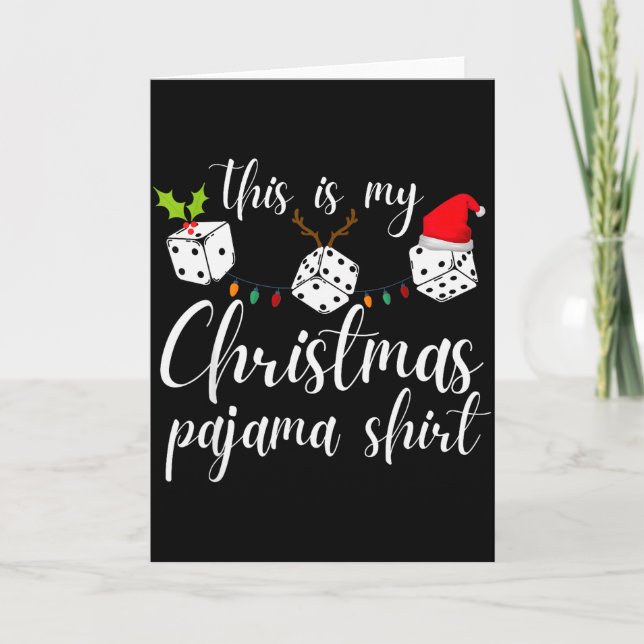 Bunco jul pyjamas Tärningspel Natt  Kort (Framsida)