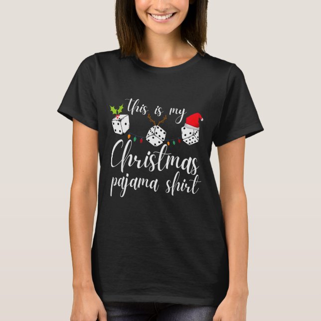 Bunco-jul Pyjamas-tärningsspelskväll  T Shirt (Framsida)