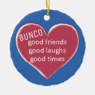 Bunco julkärlek julgransprydnad keramik
