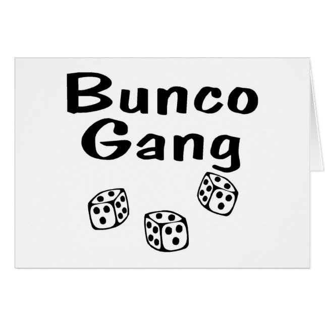 Bunco liga hälsningskort (Framsidan Horizontal)
