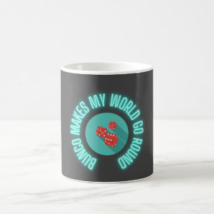 Bunco Makes My World Go Round Neon Kaffemugg