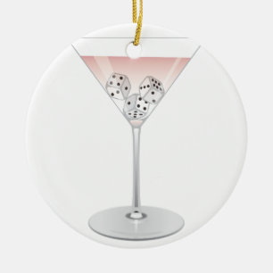 Bunco Martini Cocktail Julgransprydnad Keramik