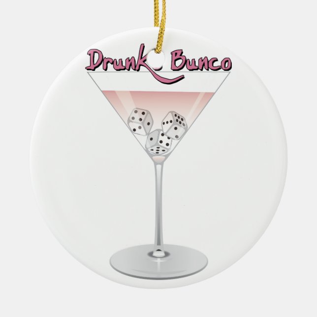 Bunco Martini Cocktail Julgransprydnad Keramik (Framsidan)