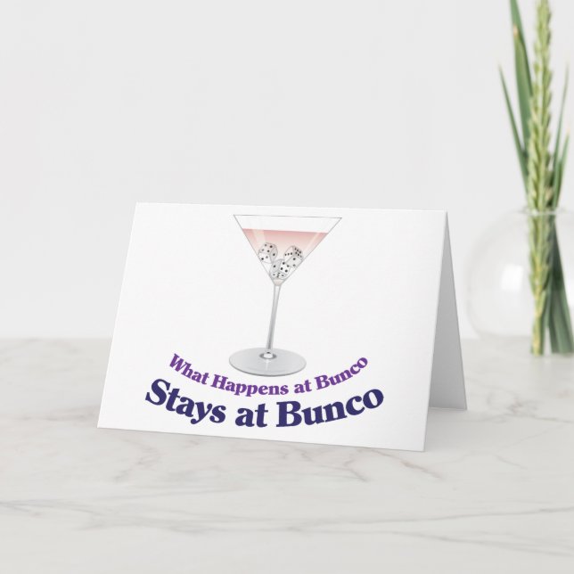 Bunco Martini Cocktail Kort (Framsida)