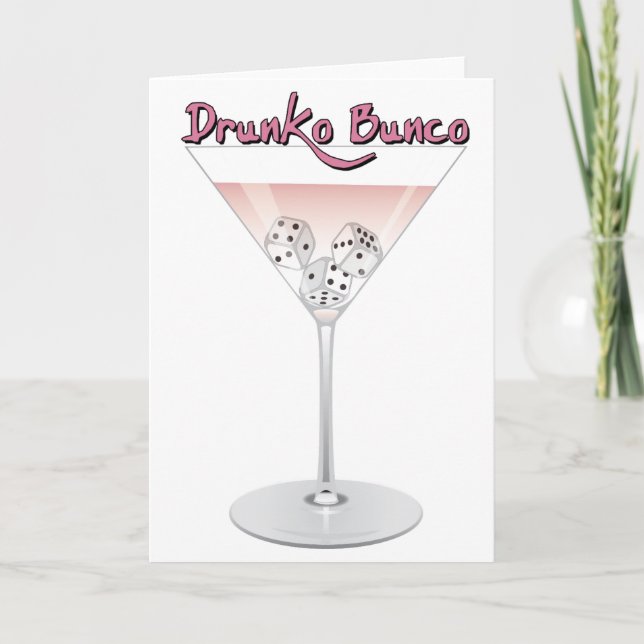Bunco Martini Cocktail Kort (Framsida)