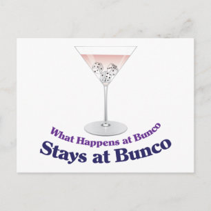 Bunco Martini Cocktail Vykort
