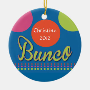 Bunco med pricker prydnaden julgransprydnad keramik