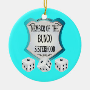 Bunco - medlem av buncosisterhoodprydnaden julgransprydnad keramik