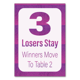 Bunco Modern Lila Rand Bord 3 Bordsnummer