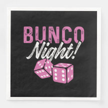 Bunco Napkins för Bunco Night Party Dekoration