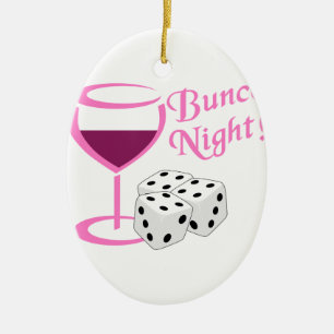 Bunco natt julgransprydnad keramik