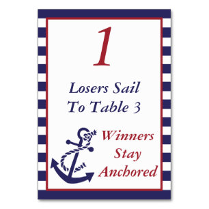 Bunco Nautical Anchor Theme #1 Bordsnummer
