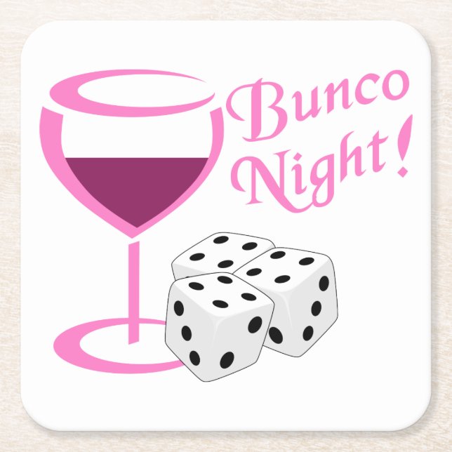 Bunco Night Underlägg Papper Kvadrat (Framsidan)