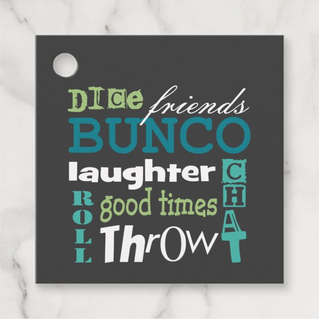 Bunco-Novelty Gift Gåvor Etiketter (Framsida)