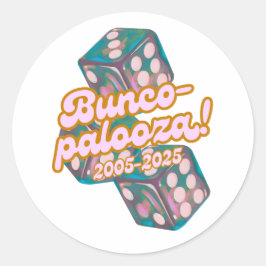 Bunco-palooza Sticker Runt Klistermärke