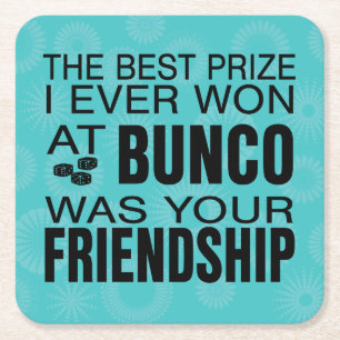 Bunco Party flickorna Nattutdelningspris Underlägg Papper Kvadrat