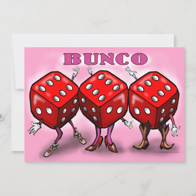 Bunco partyinbjudan inbjudningar (Framsida)