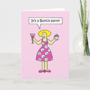 Bunco partyinbjudan, tecknadLady. Inbjudan
