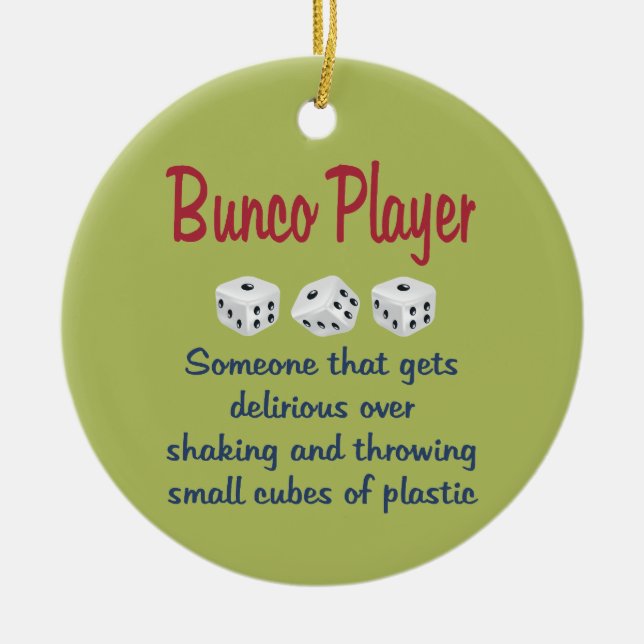Bunco Player -Definition Julgransprydnad Keramik (Framsidan)