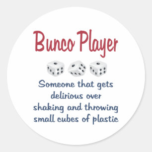 Bunco Player -Definition Runt Klistermärke