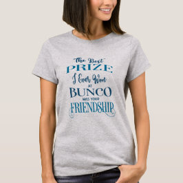 Bunco Player Vänskap Typography Blue T Shirt