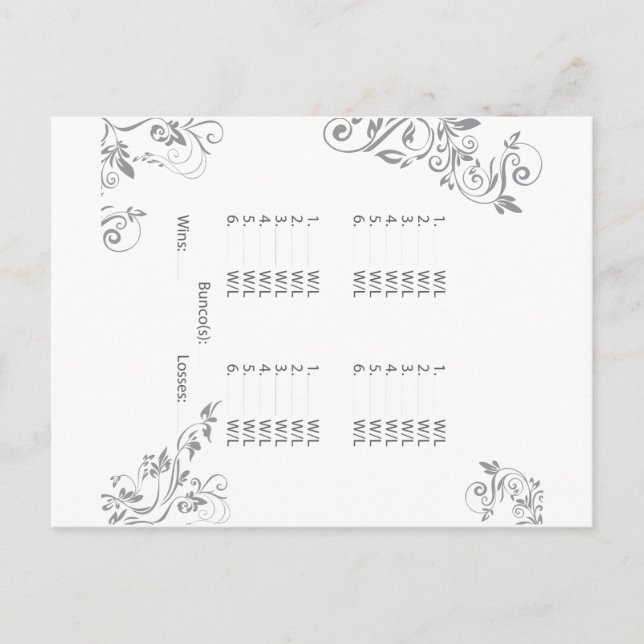 Bunco-postkortsinbjudan Inbjudan Vykort (Framsida)