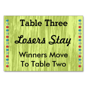 Bunco pricker bordsnummerkortet #3 bordsnummer