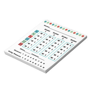 Bunco pricker det Bunco ställningkortet Anteckningsblock