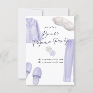 Bunco pyjamasparty inbjudningar