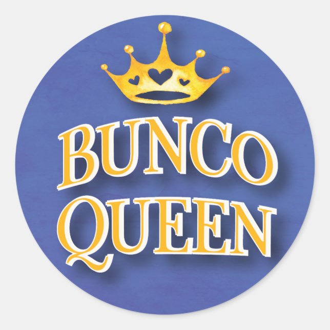 Bunco Queen Game Nght Runt Klistermärke (Framsida)