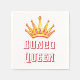 Bunco Queen Guld Rosa Krona Watercolor Pappersservett