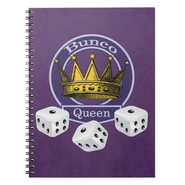 Bunco Queen Krona och Dice Anteckningsbok Med Spiral (Framsidan)