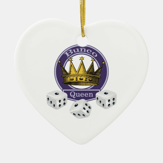 Bunco Queen Krona och Dice Julgransprydnad Keramik (Framsidan)