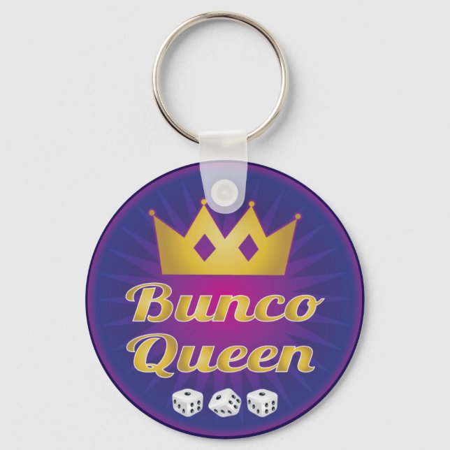 Bunco Queen Krona och Dice Nyckelring (Framsida)