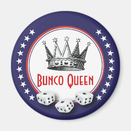 Bunco Queen Magnet Red, White and Blue with Stars