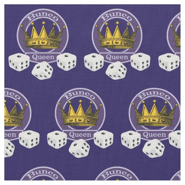 Bunco Queen Novelty Krona Dice Mönster Tyg (Närbild)