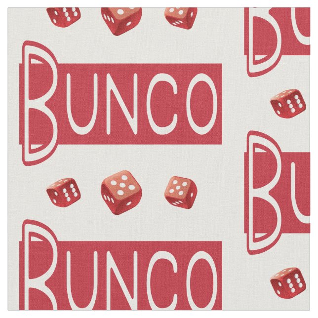 Bunco Red Dice Novelty Mönster Tyg (Närbild)