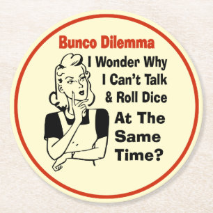 Bunco roligt dilemma underlägg papper rund