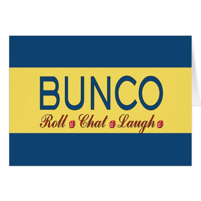 Bunco - rulle, chatta, skratt hälsningskort (Framsidan Horizontal)