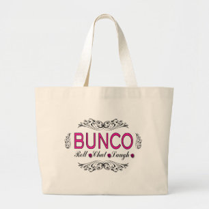 Bunco rulle, chatta, skratt i rosor som är jumbo tygkasse