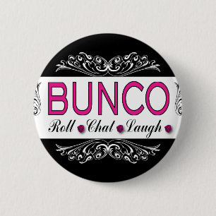 Bunco rulle, chatta, skratt i rosor som är knapp