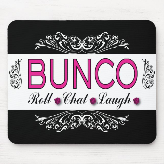 Bunco rulle, chatta, skratt i rosor som är musmatta (Framsidan)