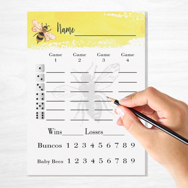 Bunco Score Lakan Bee Inbjudningar (Bunco Score Card or Score Sheet for Bunco game players.)