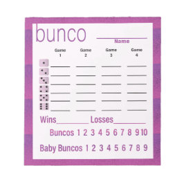 Bunco Score Lakan Lila Rosa Modern Anteckningsblock