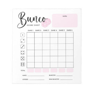 Bunco Score Lakan Pad Anteckningsblock